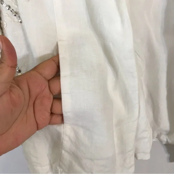 Chico’s Embellished Linen Jacket - Picture 8 of 15